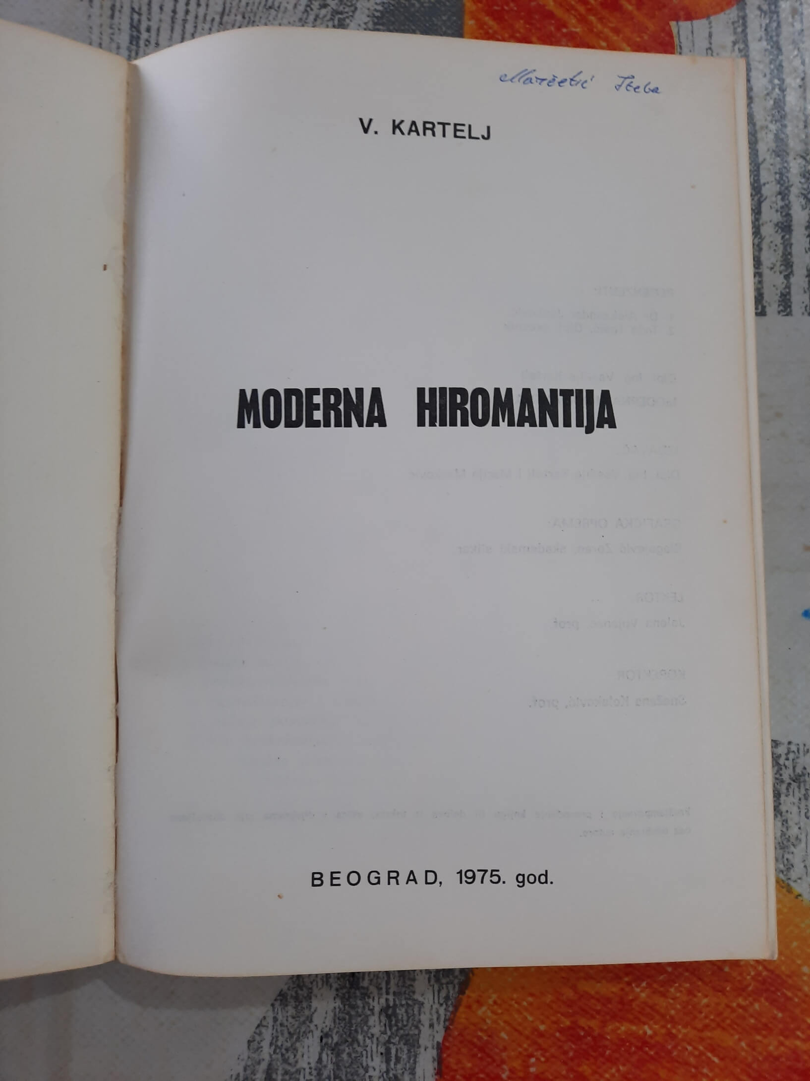 Moderna Hiromantija - V. Kartelj