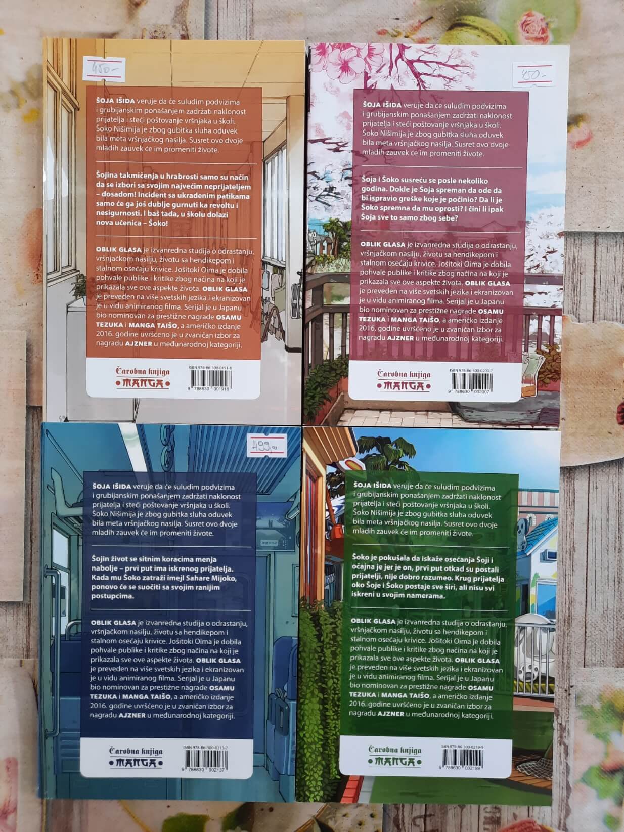 Oblik glasa (A Silent Voice) – Komplet tomovi 1, 2, 3 i 4 - Jošitoki Oima